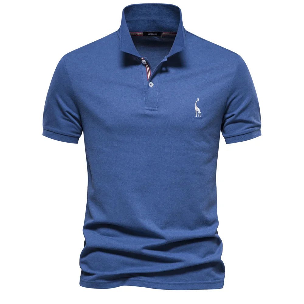 Men's Polo Shirt with Button Placket and Ribbed Cuffs 3
