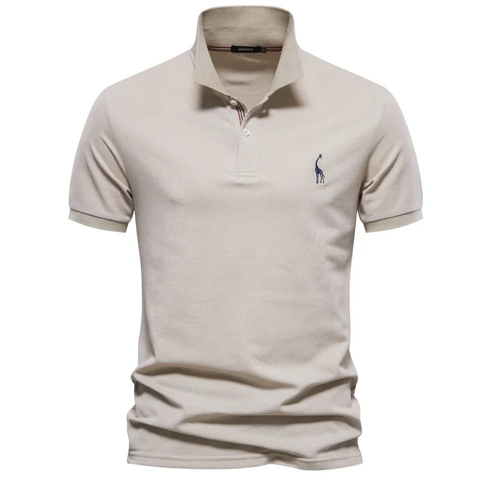 Men's Polo Shirt with Button Placket and Ribbed Cuffs 4