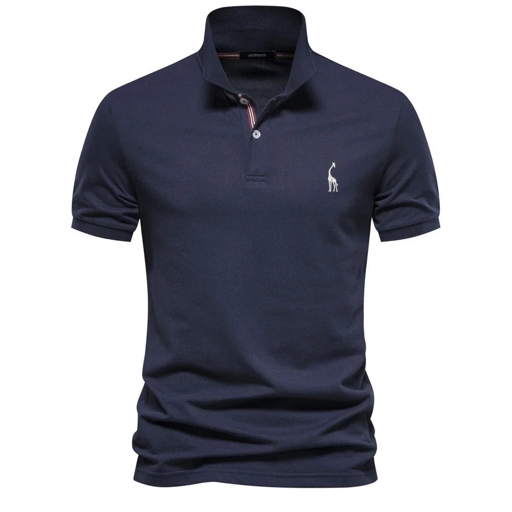 Men's Polo Shirt with Button Placket and Ribbed Cuffs 6