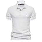 Men's Polo Shirt with Button Placket and Ribbed Cuffs 7