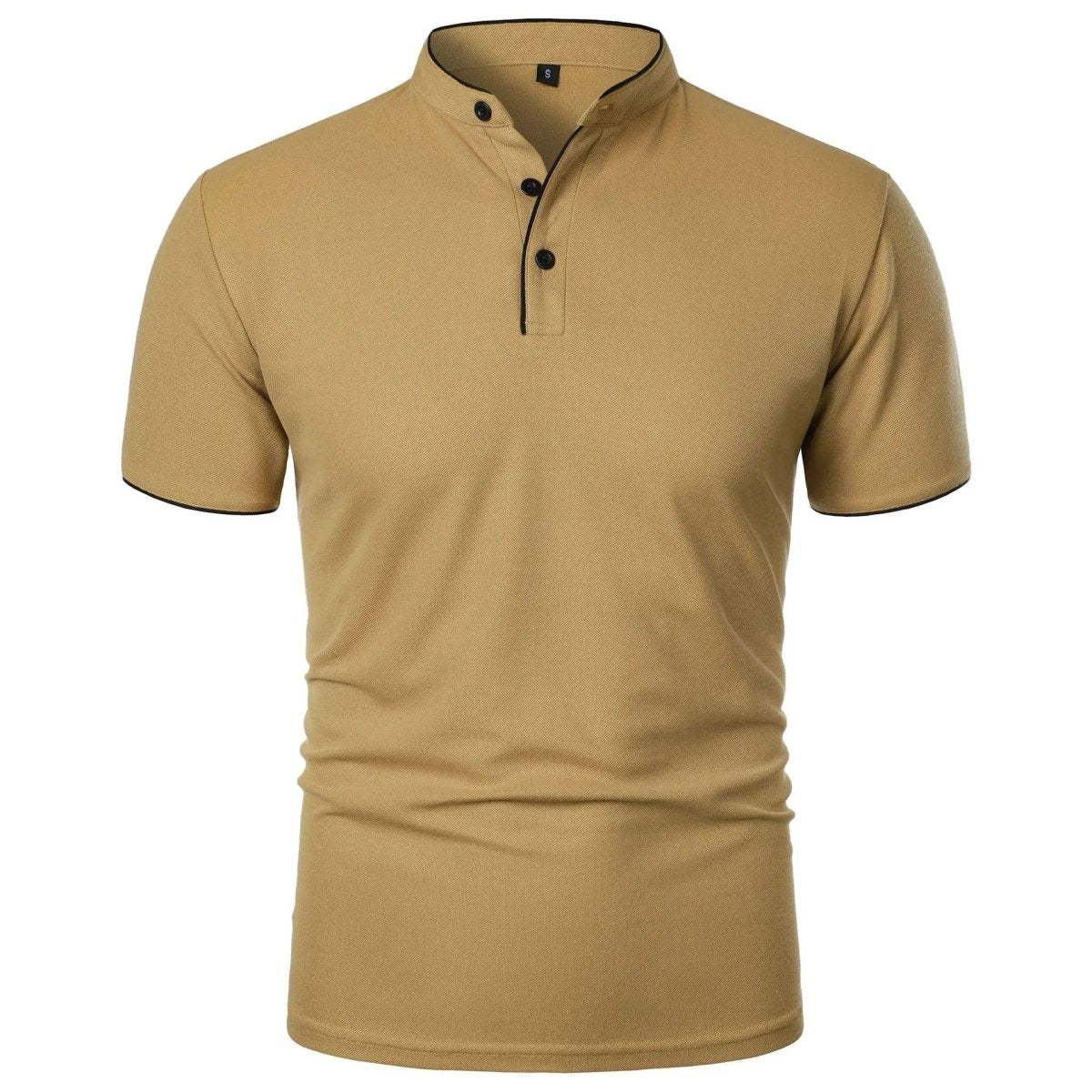 Men's Polo Shirt with Stand Collar and Short Sleeves 2