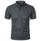 Men's Polo Shirt with Stand Collar and Short Sleeves 3
