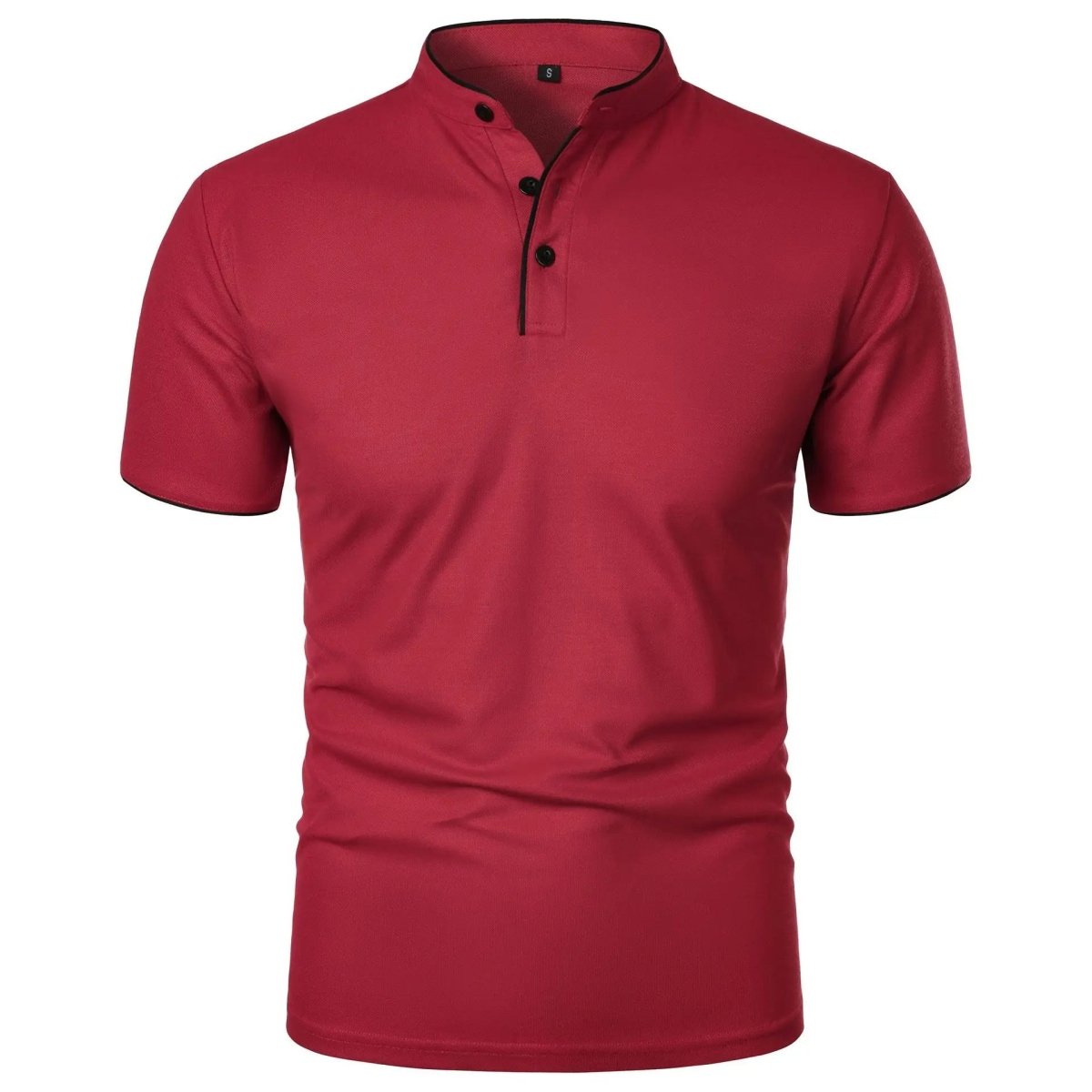 Men's Polo Shirt with Stand Collar and Short Sleeves 4