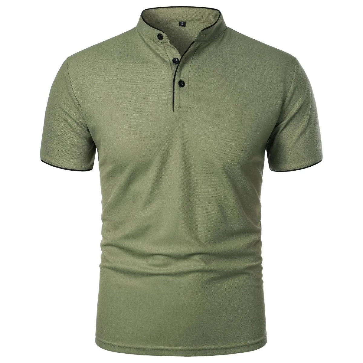 Men's Polo Shirt with Stand Collar and Short Sleeves 5