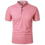 Men's Polo Shirt with Stand Collar and Short Sleeves 6