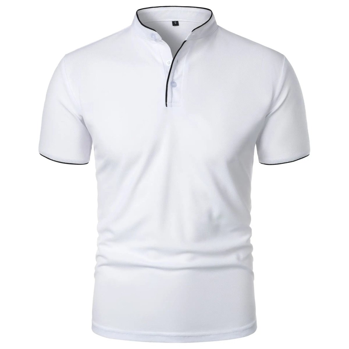 Men's Polo Shirt with Stand Collar and Short Sleeves 7