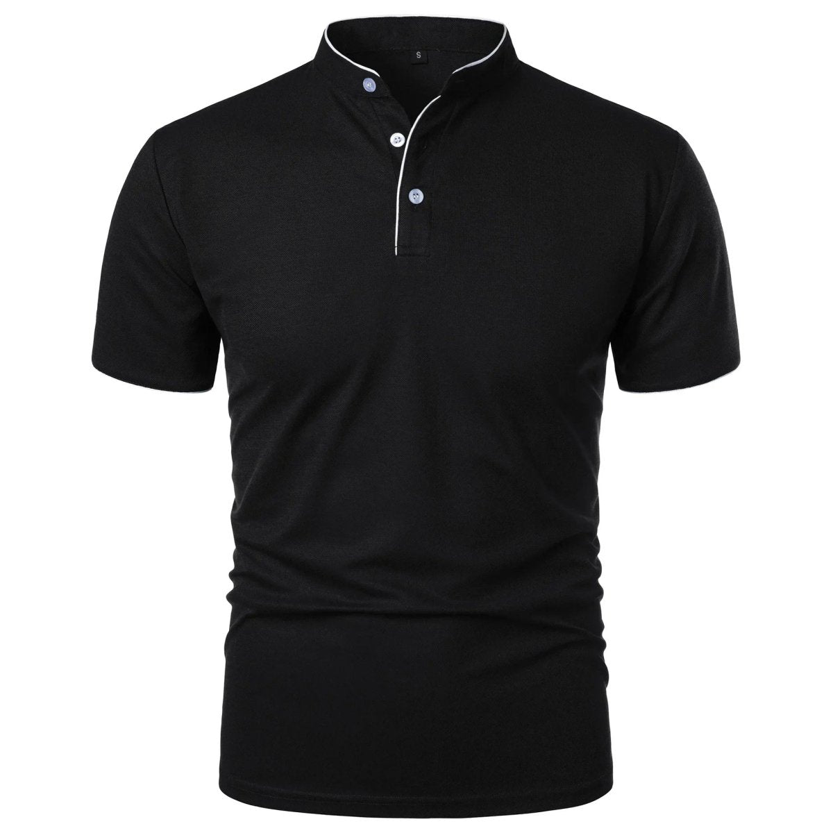 Men's Polo Shirt with Stand Collar and Short Sleeves 8
