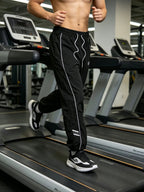 Men's Quick-Dry Joggers – Lightweight Striped Drawstring Streetwear Pants