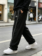 Men's Quick-Dry Joggers – Lightweight Striped Drawstring Streetwear Pants