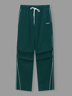 Men's Side Stripe Wide Leg Trousers – Loose Casual Summer Sports Pants Green