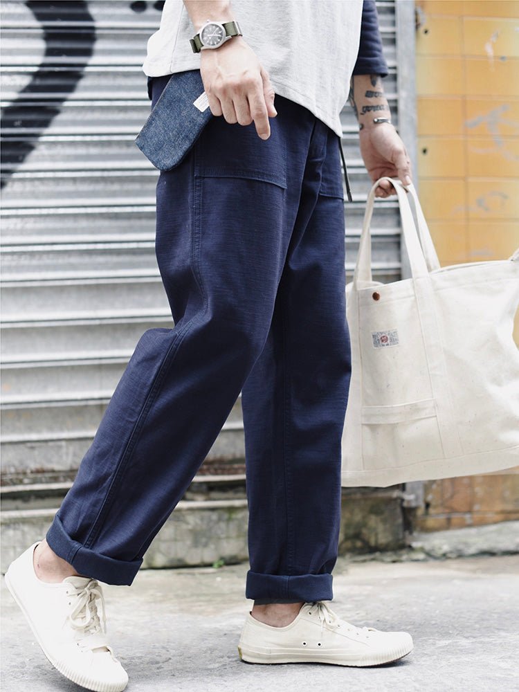 Men’s Straight Casual Pants – Authentic OG-107 Heritage Sateen, Garrison Tailoring & Military Urban Majesty Navy Blue