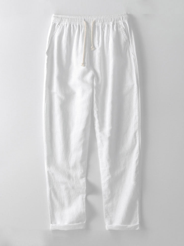Men's Summer Set Shirt and Trousers Stand Collar Short Sleeve Lightweight 5
