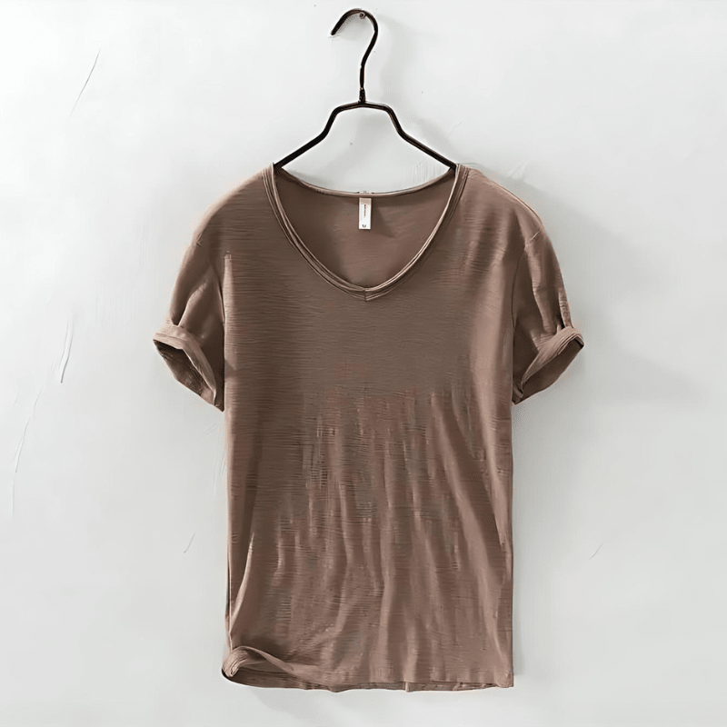 Men’s T-Shirt with V-Neck and Short Sleeves 0