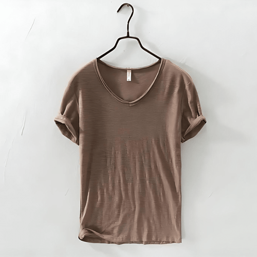 Men’s T-Shirt with V-Neck and Short Sleeves 0