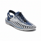 Men's Woven Beach Water Shoes - Breathable Knit Summer Sandals with EVA Footbed