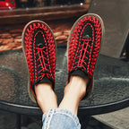 Men's Woven Beach Water Shoes - Breathable Knit Summer Sandals with EVA Footbed