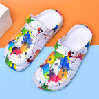 Men's & Women's Air-Cushion Clogs - Breathable Thick-Sole Beach Sandals, Paint-Splatter Print