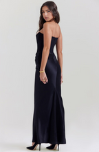 Women's Strapless Corset Maxi Dress