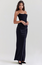 Women's Strapless Corset Maxi Dress
