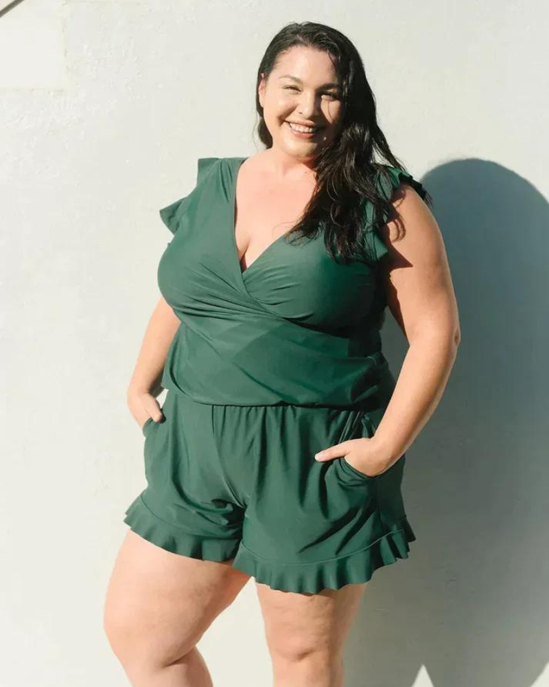 Ēden | Women’s Swimsuit with Built-In Bra Support Green