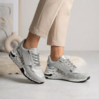 Mixed-Texture Statement Orthopedic Sneaker with Arch Support 1