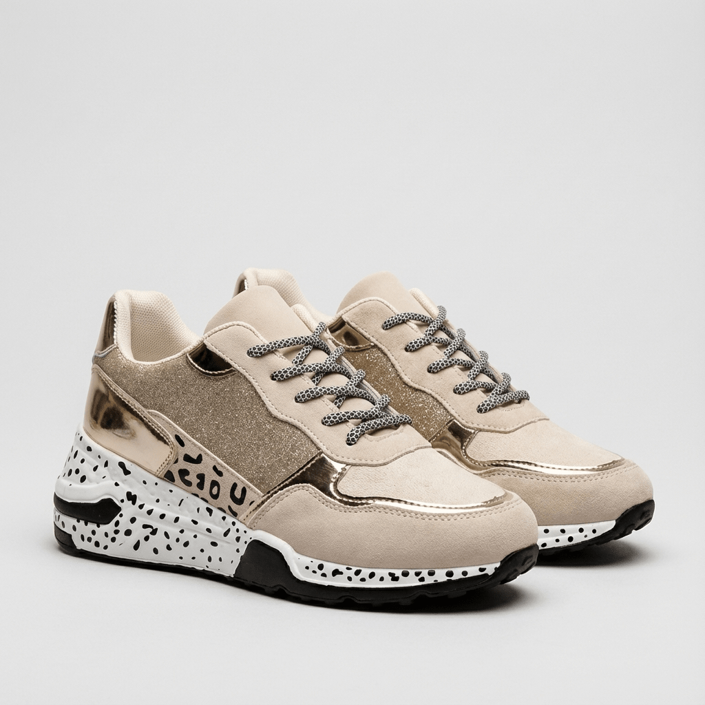Mixed-Texture Statement Orthopedic Sneaker with Arch Support 2