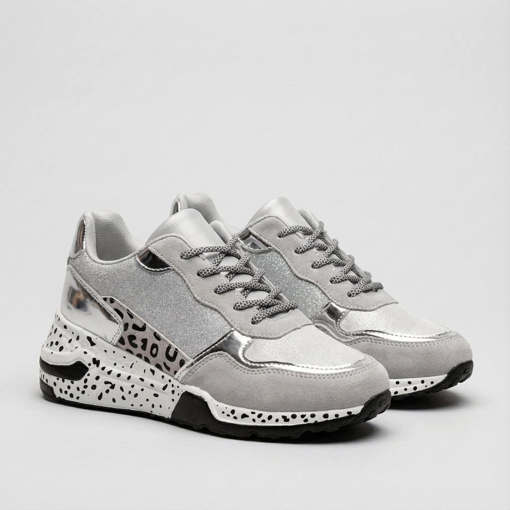 Mixed-Texture Statement Orthopedic Sneaker with Arch Support 3
