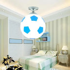 Playful Soccer Ceiling Lamp – Soccer Ball & Basketball Ceiling Light for Boys Room & Kids Bedroom, Dimmable LED Glass Globe – GoalBright