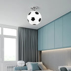 Playful Soccer Ceiling Lamp – Soccer Ball & Basketball Ceiling Light for Boys Room & Kids Bedroom, Dimmable LED Glass Globe – GoalBright