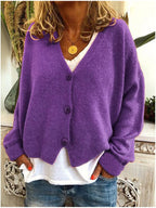 Damaris | Women's Cardigan | V-Neck Long Sleeve Button