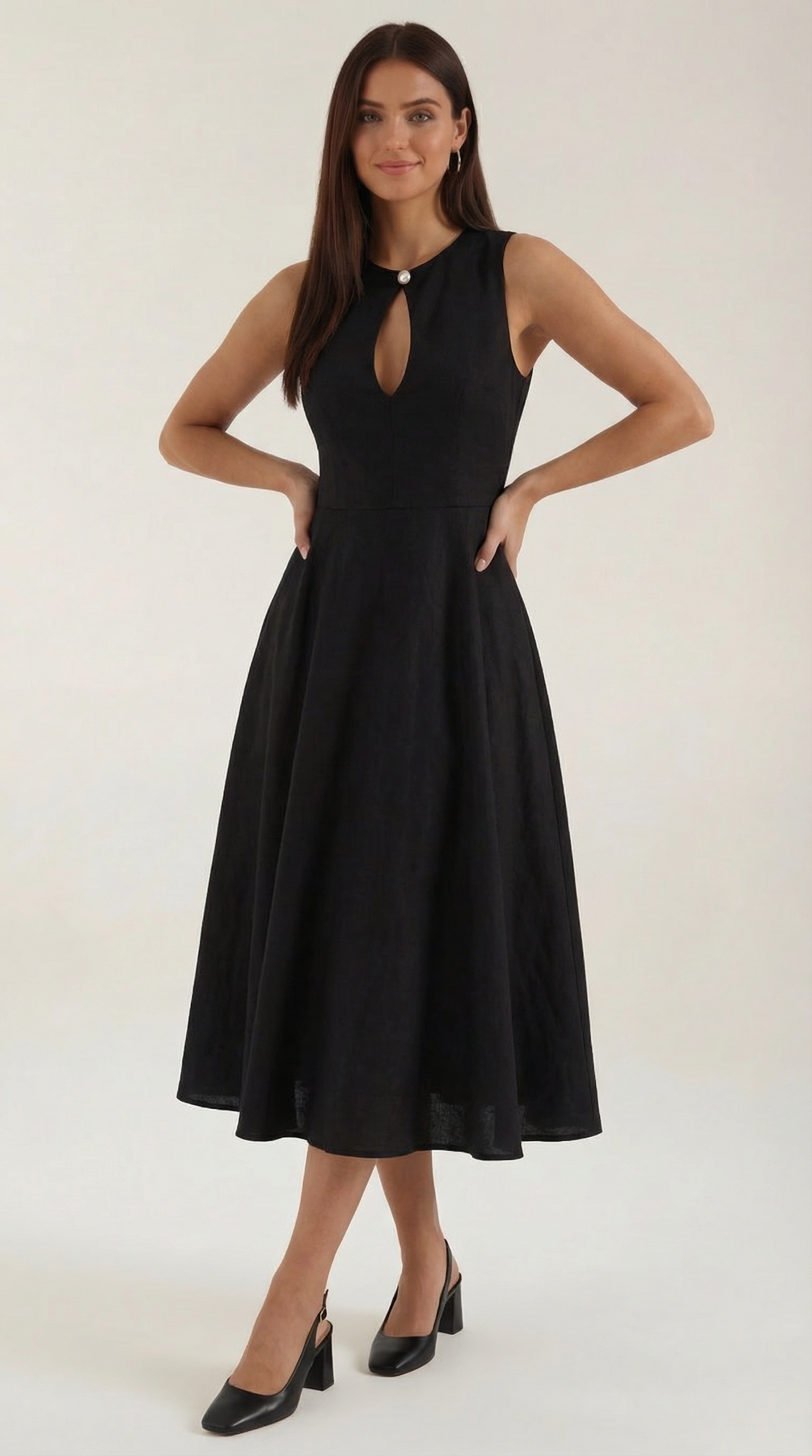 Nancy Linen Cutout Dress 0