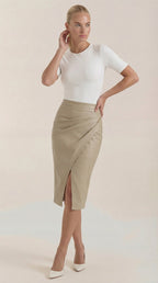Natalie Draped Midi Skirt 5