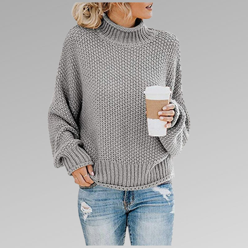 Natascha Women's Loose Fit Soft Chunky Knitted Winter Sweater Grey