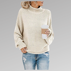 Natascha Women's Loose Fit Soft Chunky Knitted Winter Sweater White