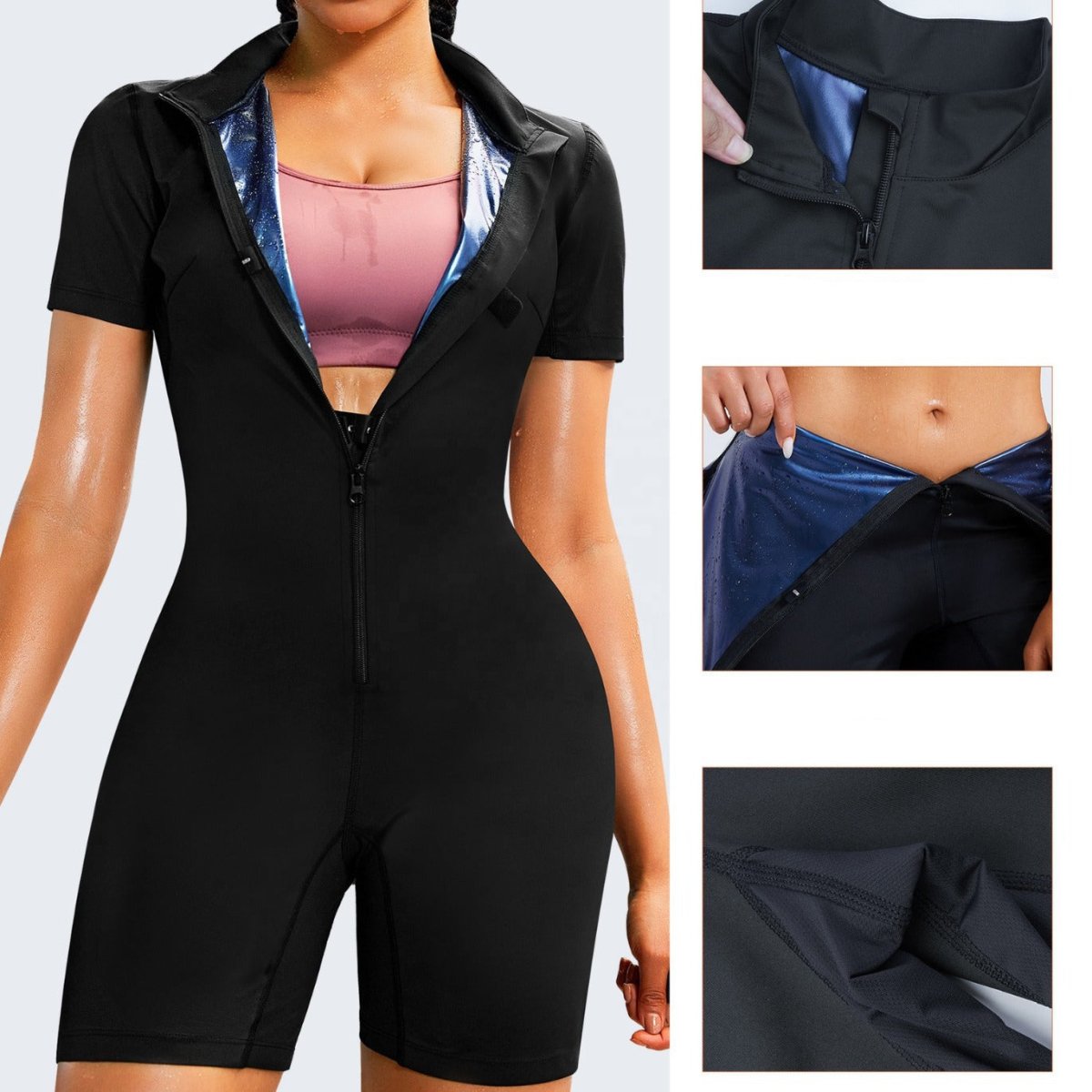 Full Body Shaper Sauna Outfit – Women's Sauna Sweat Suit with Waist Shaping & Bust Support, S–3XL – Celina