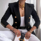 Mechi | Single-Breasted Blazer with Structured Shoulders for Women | Ideal for Formal and Professional Occasions Black