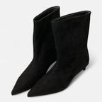Old World | Women's Pointed Toe Ankle Boots with Low Vintage Heel 1