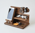 Desk Organizer – Wooden Desk Organizer & Docking Station for Phone, Glasses & Watch