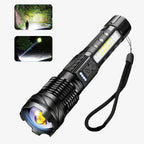 Ultra-Bright Military Flashlight – Rechargeable XHP50 LED Tactical Flashlight, 7 Light Modes, Aluminum, for Camping & Emergencies – PowerBeam