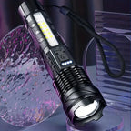 Ultra-Bright Military Flashlight – Rechargeable XHP50 LED Tactical Flashlight, 7 Light Modes, Aluminum, for Camping & Emergencies – PowerBeam
