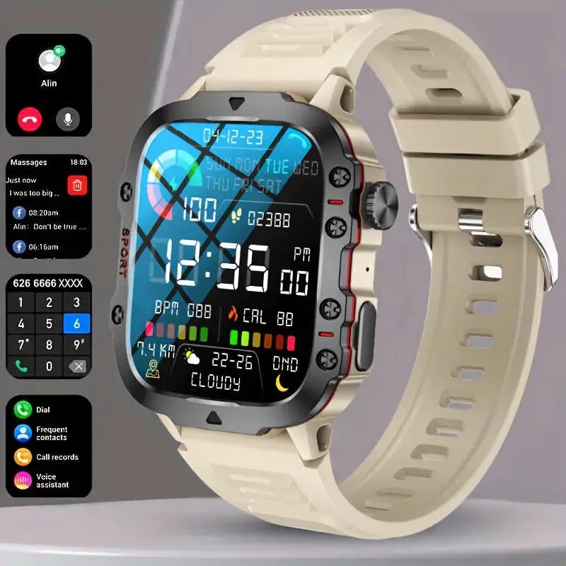 Waterproof Outdoor Smartwatch - TrailMate Beige