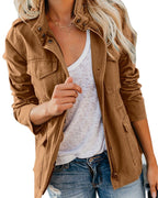 Windbreaker for Women – Oversized Korean Style with Many Pockets Brown