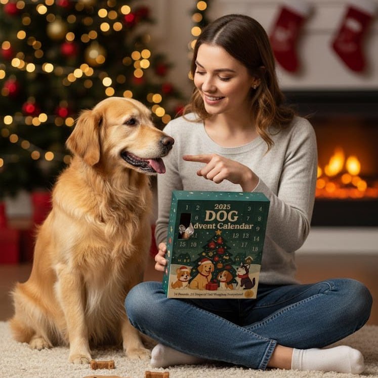 Dog Advent Calendar with 24 Toys – Christmas Countdown for Dogs with Plush & Rubber Toys, No Treats