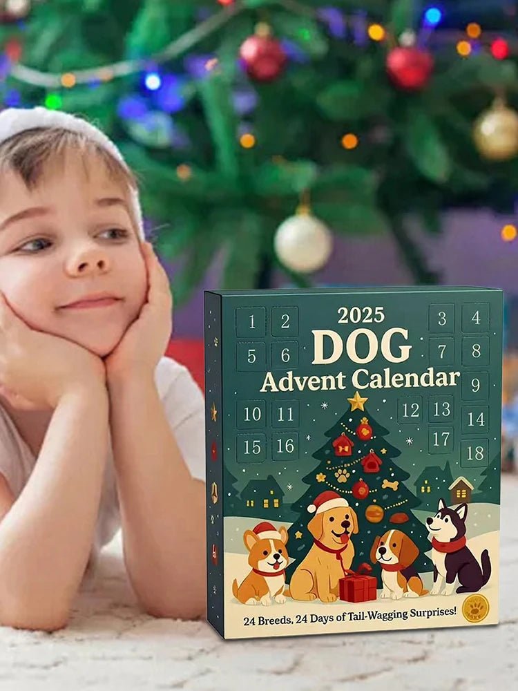 Dog Advent Calendar with 24 Toys – Christmas Countdown for Dogs with Plush & Rubber Toys, No Treats