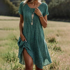 Pasha | Women's Summer Dress with Colorful Floral Print and Short Sleeves 2