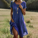 Pasha | Women's Summer Dress with Colorful Floral Print and Short Sleeves 3