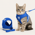 Reflective Cat Harness and Leash – Adjustable Breathable Mesh Harness for Cats & Kittens, XS-XL, 4 Colors Blue