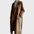 Ēden | Women’s Coat | Longline Belted Waist Brown
