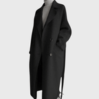 Ēden | Women’s Coat | Longline Belted Waist Black