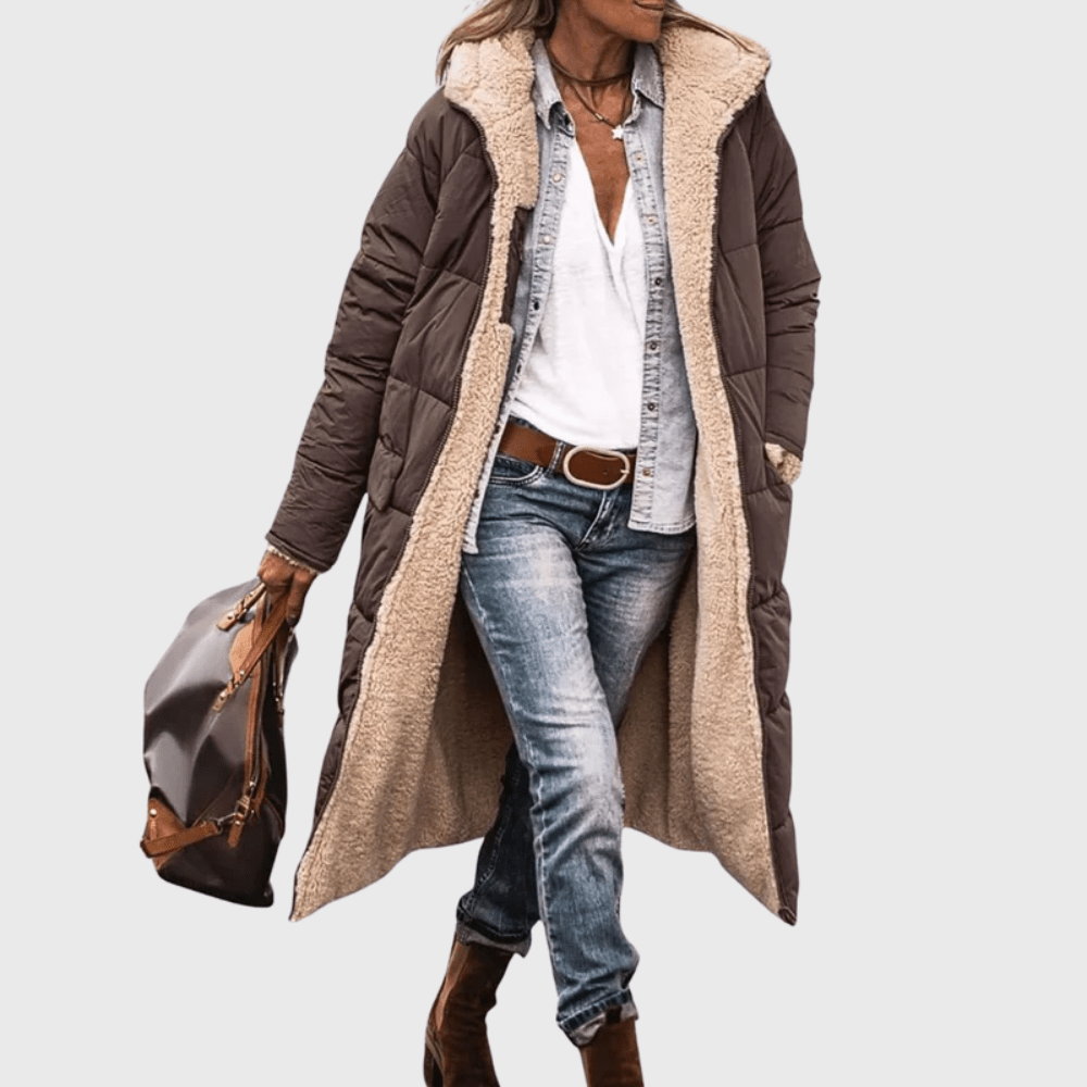 Tasana | Women’s Coat | Reversible Design Brown